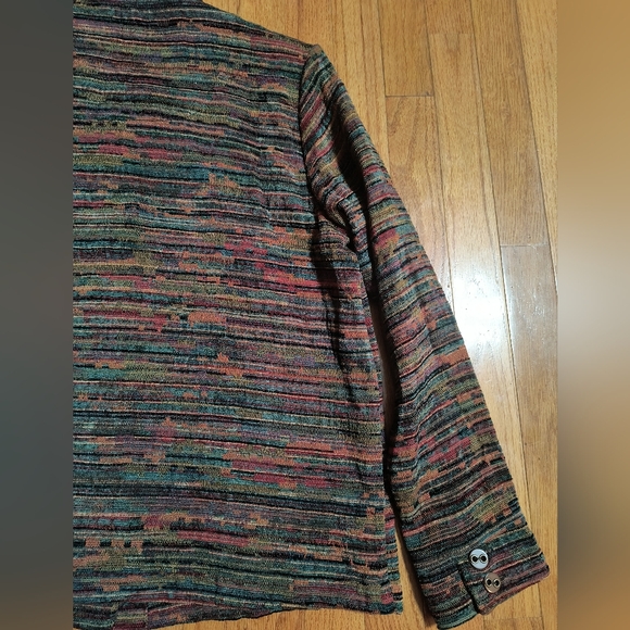 NWT Christopher & Banks suit jacket/ blazer, women's Large, green/orange/red - Picture 14 of 16